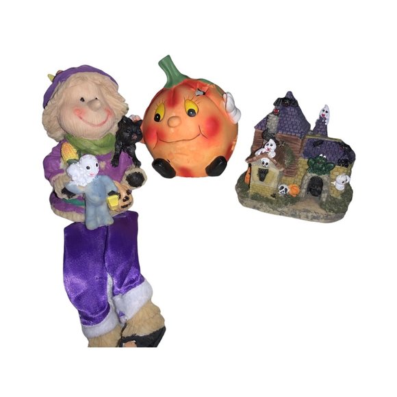 unbranded Other - Halloween lot of 3 small decor - Shelf Sitter, Candle Holder, Haunted House